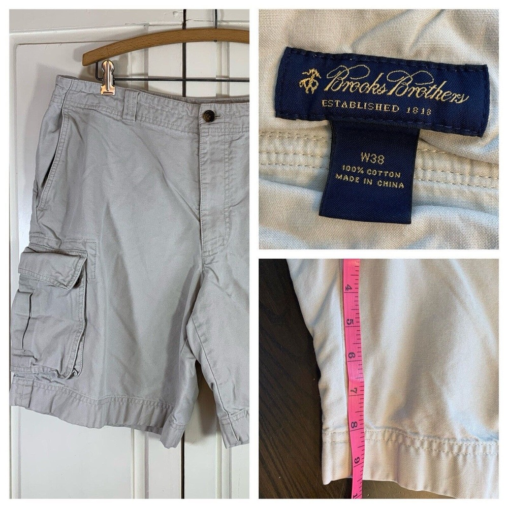 Brooks Brothers Shorts Mens‎ 38 Baggy Cargo Hip Hop 90s Y2K Skater Distressed